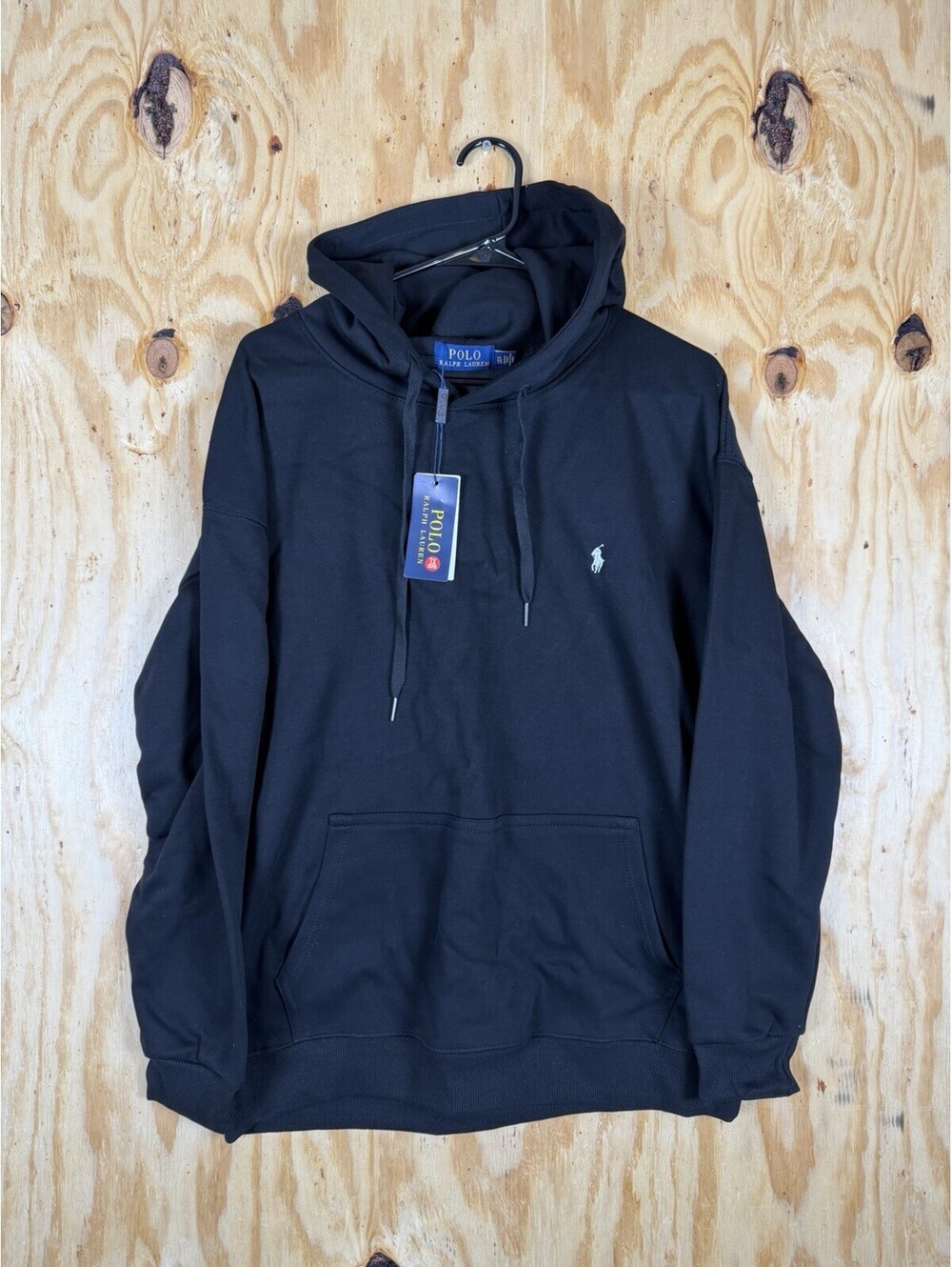 Polo Ralph Lauren Men's Long Sleeves Pull Over Hoodie Size XL Black NWT